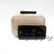 Fashion Light gold aluminium sequins clutch bag contrast with mobile