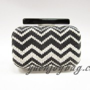 Black and White knitted Tribal and aztec patterns evening purse handbag