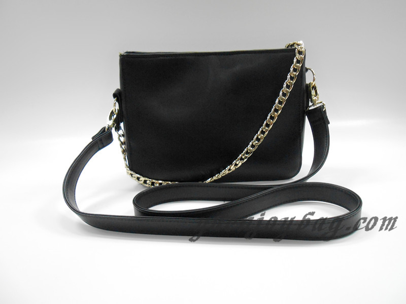 Fashion Black PU shoulder handbag front view