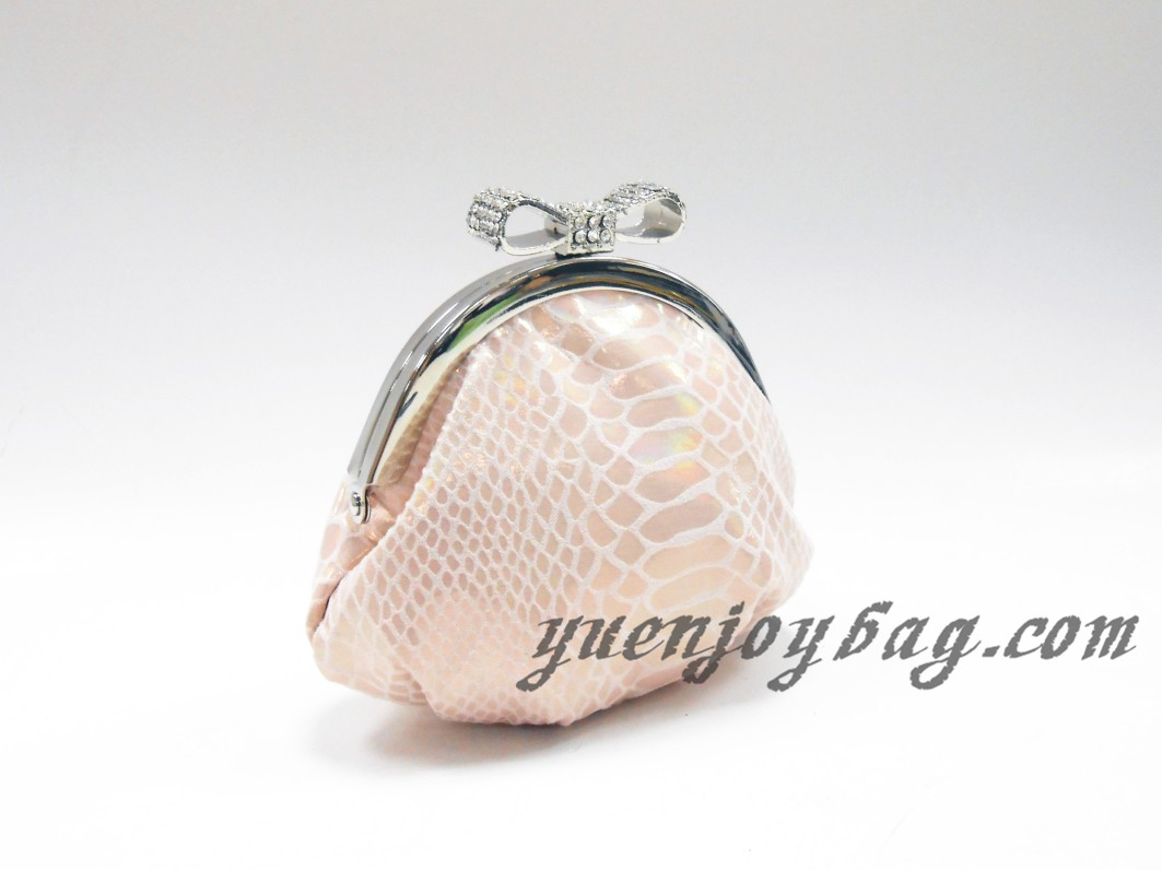 Snake Skin Embossed PU Leather little coin purse side view
