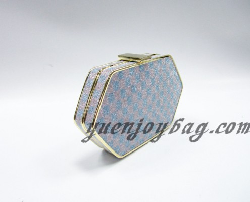 Check pattern plaid glitter shiny bling party clutch handbag from China manufacturer - side view