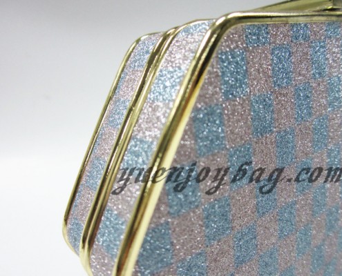 Check pattern plaid glitter shiny bling party clutch handbag from evening bag China supplier - detail view