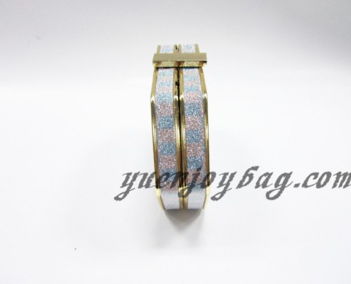Check pattern plaid glitter shiny bling party clutch handbag from evening bag China supplier - side view
