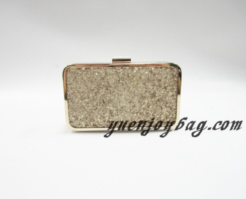 Dazzling Gold Glitter Bling Sequins Evening Party purse Bag Handbag Women Clutch wallet with metal frame