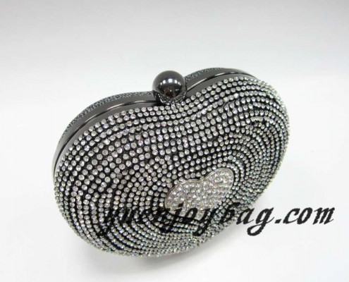 Brand new Women's heart shaped rhinestone diamond evening bags - top view
